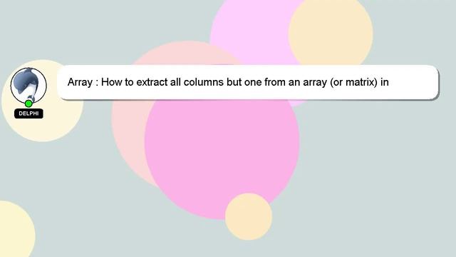 Array : How to extract all columns but one from an array (or matrix) in python? смотреть онлайн