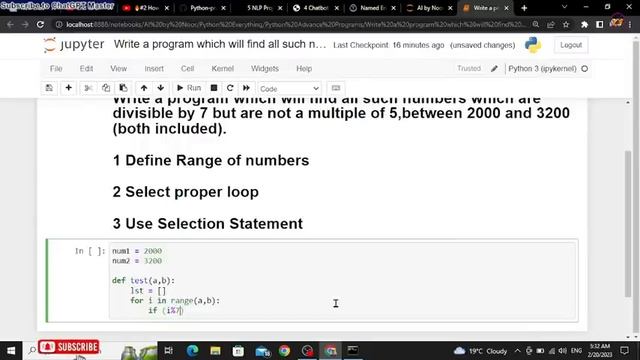 Python Advance Program 2: Return Numbers Bw 2000, 3200 divisible by 7,5 | ChatGPT Master смотреть онлайн