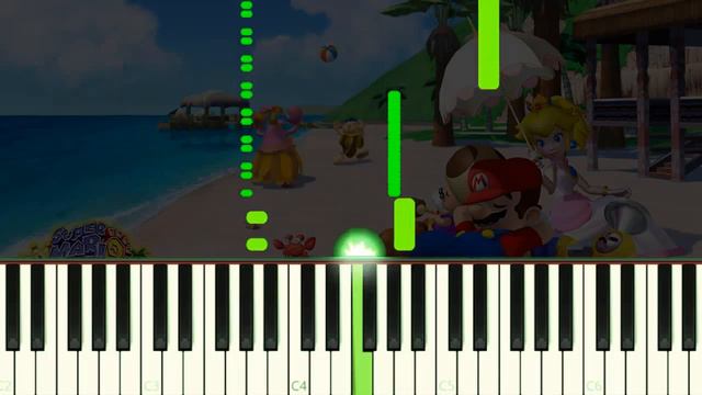 Super Mario Sunshine | Delfino Plaza - EASY Piano Tutorial смотреть онлайн