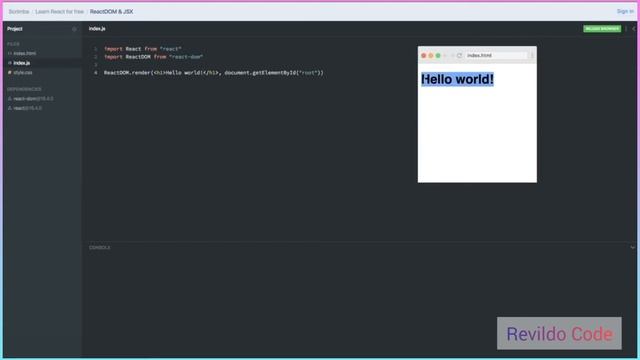 ReactDom and JSX | React JS Course for Beginners | React JS Tutorial | #revildo_code смотреть онлайн