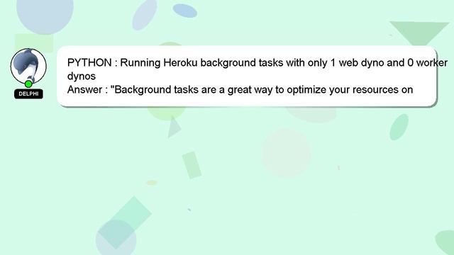 PYTHON : Running Heroku background tasks with only 1 web dyno and 0 worker dynos смотреть онлайн