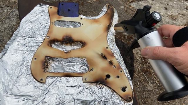 Burning a Fender Stratocaster Pickguard / scratch plate смотреть онлайн