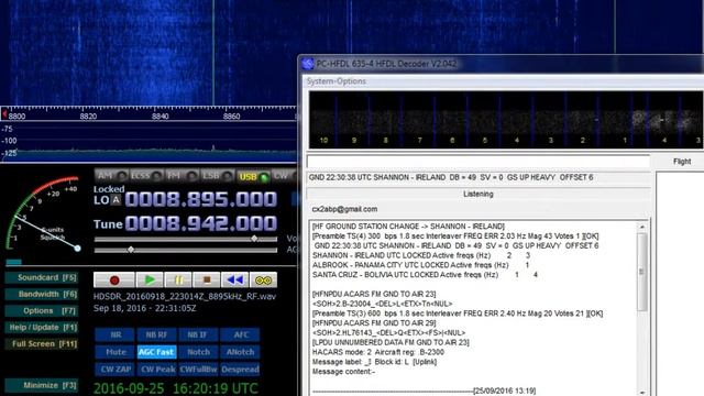 ACARS-HF Node 7 (Shannon, Dublin, Ireland) - 8942 kHz (USB) смотреть онлайн