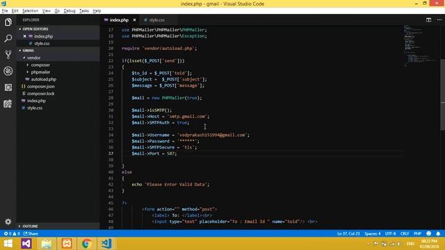 How to Send an Email in PHP using PHPMailer (Gmail SMTP Server) - Part 2 смотреть онлайн
