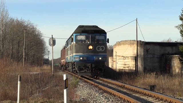 Тепловоз ТЭП70-0229 на ст. Сиргала / TEP70-0229 at Sirgala station смотреть онлайн