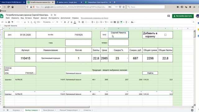 Потребительская корзина Личный оборот смотреть онлайн