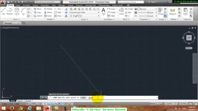 AutoCAD - Draw a line with an Angle (Basic) смотреть онлайн