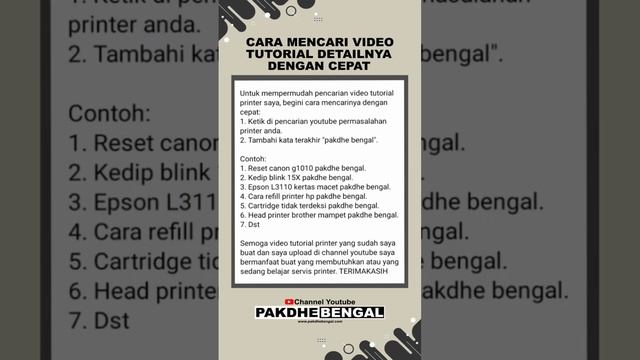 MEMPERBAIKI ERROR 000031 PADA PRINTER EPSON L1110 смотреть онлайн