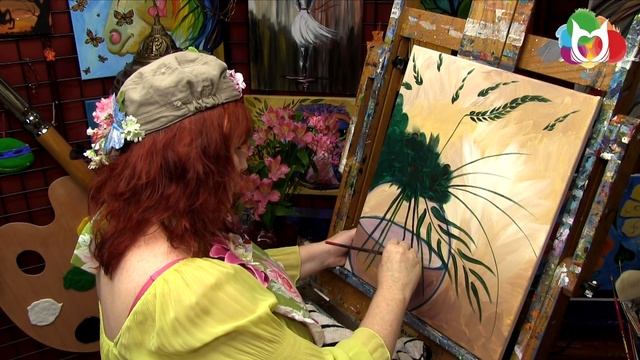 Simple Beginners Acrylic Painting Abstract Flowers In A Vase Step By Step | TheArtSherpa