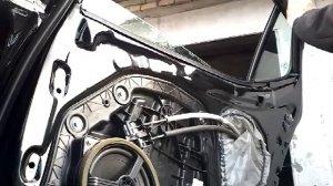 Как снять извлечь заменить стекло задней двери KIA OPTIMA (2013) demontaz zamiana szyby drzwi tyl!!