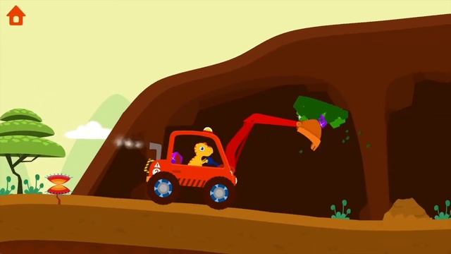 Dinosaur Digger Red Tractor Game by Kidkidza смотреть онлайн