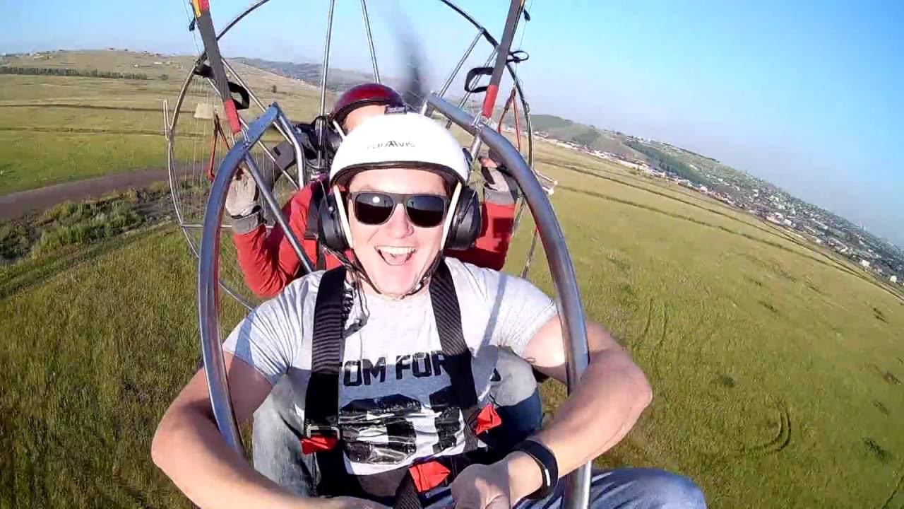 Полет на мотопароплане в Красноярске ,и тест видео Amkov 7000s смотреть онлайн