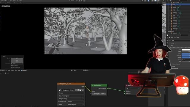 How I make 2D concept art using Blender 3D: painting Halloween Forest смотреть онлайн