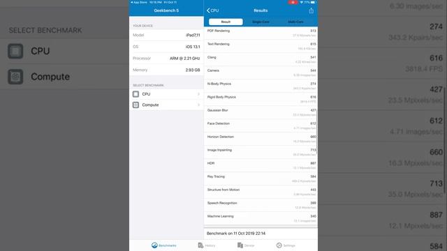 Apple iPad 10.2 7th Generation IOS 13.1 Geekbench 5 CPU / Compute Scores смотреть онлайн
