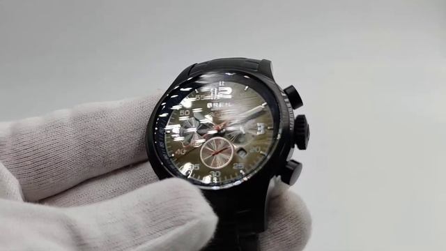 Часы мужские Breil Milano черные, оливковый циферблат. Красные и белые метки. Цена 192$ смотреть онлайн