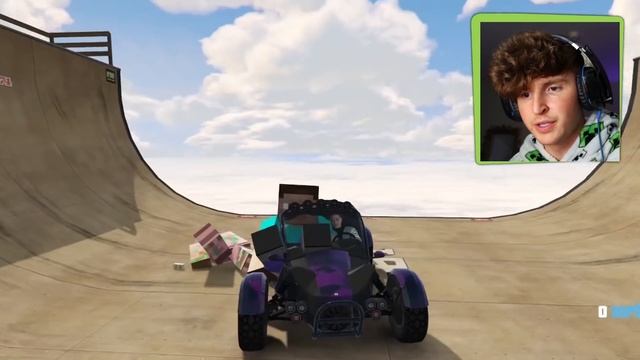 Jumping SECRET MINECRAFT CARS Across ENTIRE MAP In GTA 5! смотреть онлайн