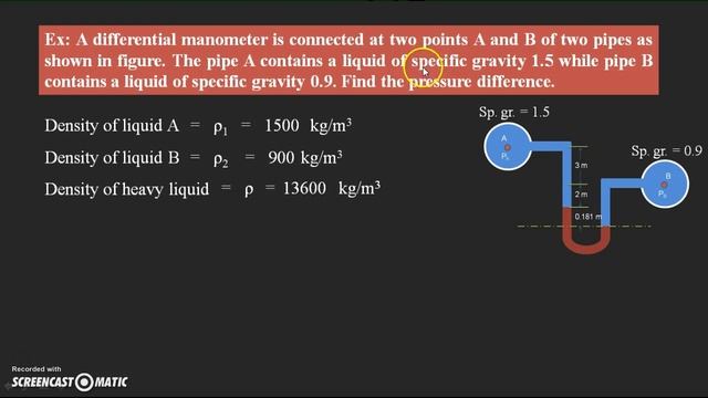 U-Tube Differential Manometer Problem Solving смотреть онлайн