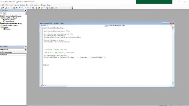 Excel Tutorial VBA SaveAs - Make a backup copy of file with date and time смотреть онлайн