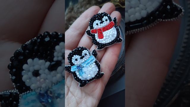 Брошь Пингвин из бисера смотреть онлайн