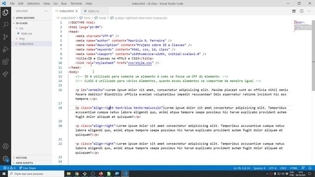 ID e CLASS no HTML5 e CSS3 смотреть онлайн
