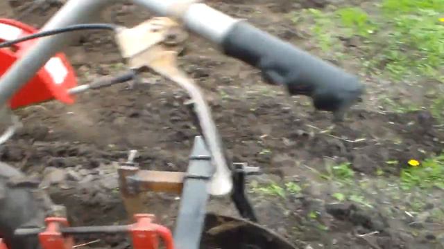 Мотор сич окучивает картошку