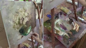 Мастер-класс Ромашки. на двух холстах. Master class on two canvases