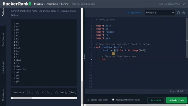 159 - The Full Counting Sort | Sorting | Hackerrank Solution | Python смотреть онлайн
