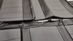 Чехлы на сиденья Renault Logan 2, Sandero 2 +Stepway 2014-2022 , Экокожа черная+серая вставка