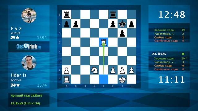 Анализ шахматной партии: Ildar Is - F v z, 1-0 (по ChessFriends.com) смотреть онлайн