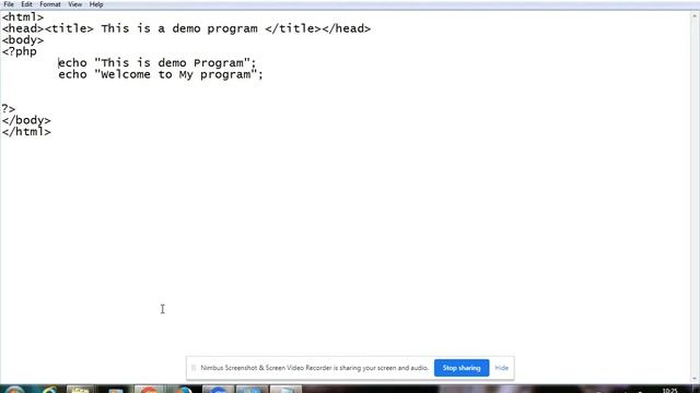 How to Create First PHP Program using Notepad and WAMP смотреть онлайн