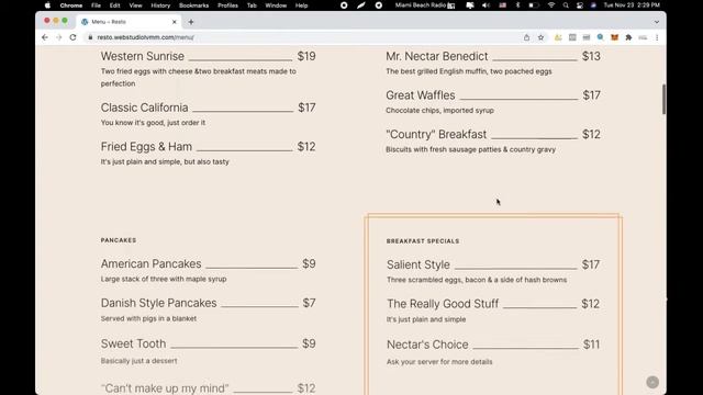 Wordpress Restaurant Website