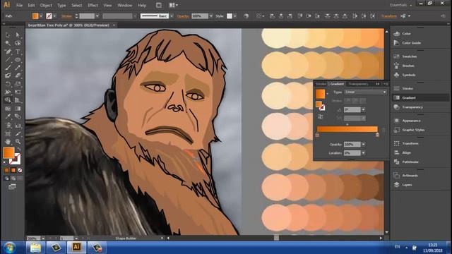 Tutorial New Style Tree Poly Beast Titan(AOT) In Adobe Illustrator CS6 Part 1 смотреть онлайн