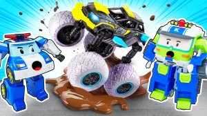 МАШИНКИ Робокары и вездеходы устраивают ГОНКИ. Видео про машинки. Распаковка и обзор машинок