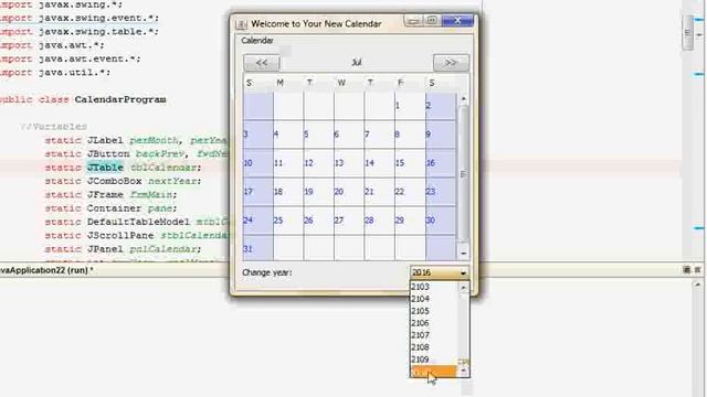 Making a Calendar using java смотреть онлайн