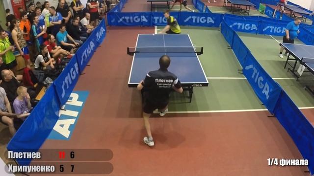 22.02.2016г. Хрипуненко П. - Плетнев А. (КНТ ПингВинКлуб) 1/4 Финала. настольный теннис Екатеринбур смотреть онлайн