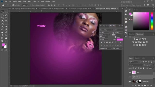 how to design makeup retouched flyer in photoshop смотреть онлайн