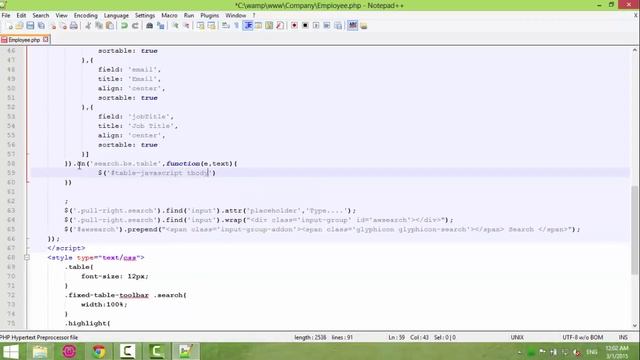 Highlight searching word in Bootstrap Table смотреть онлайн
