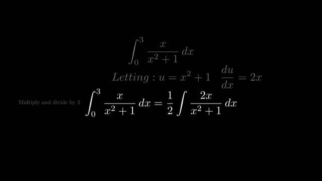 Log Rule For Integration: Rational Function in 20 Sec | Easy Manim Python Tutorial смотреть онлайн