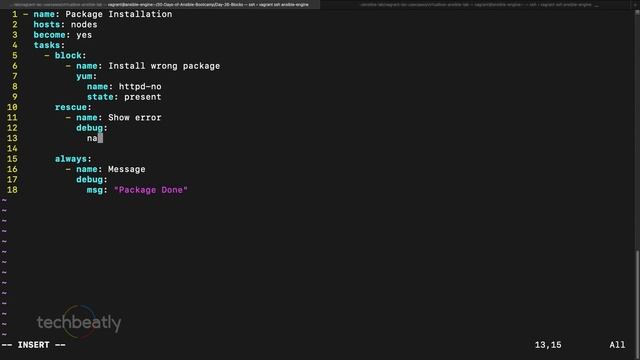 Ansible Blocks & Resuce | #Ansible #FullCourse #Ansibleforbeginners | techbeatly смотреть онлайн