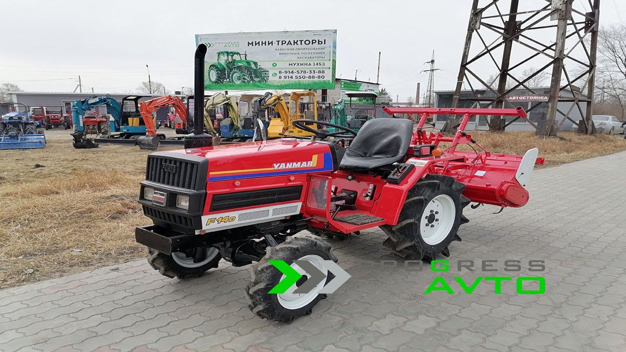 YANMAR F14D японский небольшой трактор за 490 000 руб. progress avto трактор для огорода и дачи смотреть онлайн