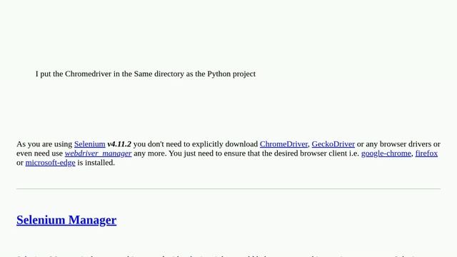 Selenium 4.11.2 with ChromeDriver and Chrome смотреть онлайн