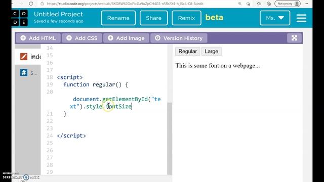 How to change the HTML font size using JavaScript смотреть онлайн
