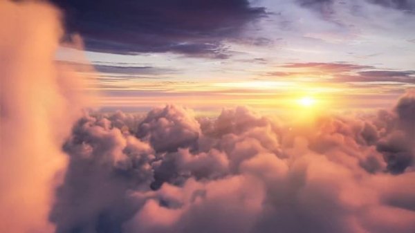 4K UHD 10 hours - Flying Above Clouds with Relaxing Music, loop - calming, meditation, nature