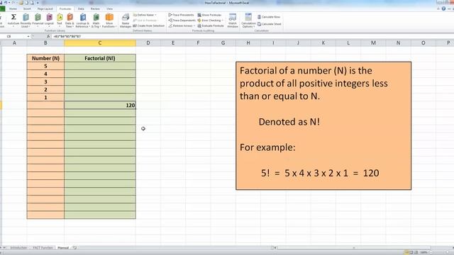 How To... Calculate the Factorial of a Number in Excel 2010 смотреть онлайн