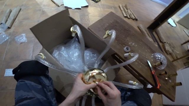 Как собрать Подвесную люстру Bohemia Ivele Crystal 1411 1411/8/240/G Распаковка Обзор Установка смотреть онлайн
