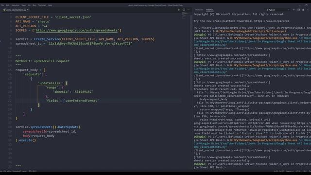 Google Sheets API in Python | Clear Data смотреть онлайн