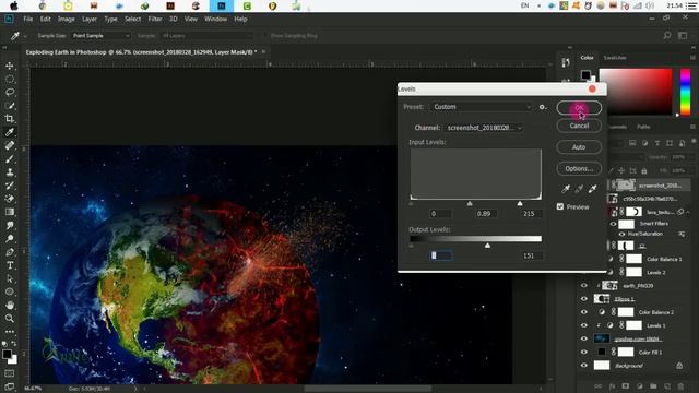 Exploding Earth | Space Graphic - Photoshop Manipulation Tutorial смотреть онлайн