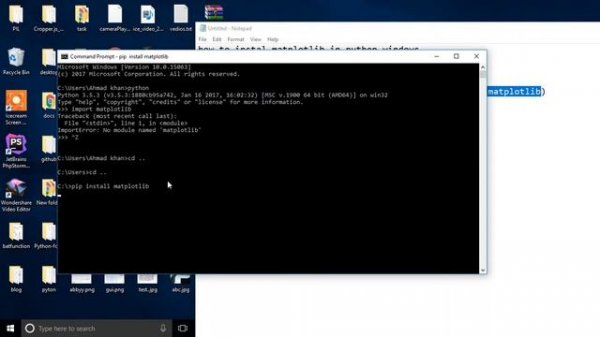 how to install matplotlib in python windows