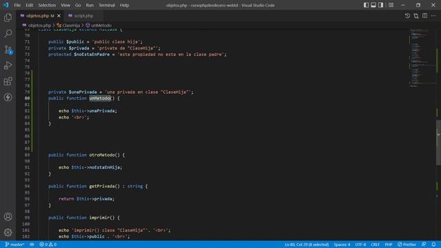 Overriding en PHP | Modificador de acceso private y el overriding en PHP смотреть онлайн