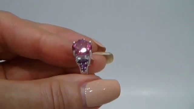 Кольцо с розовым мистик топазом 3.9 ct и родолит гранатом Размер 18 Серебро 925 смотреть онлайн